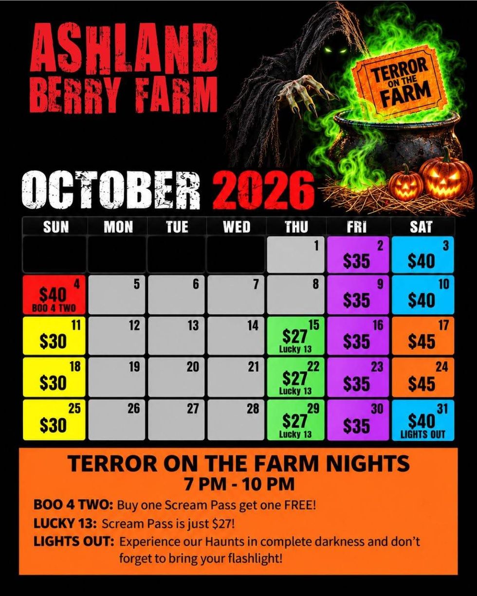Ashland Berry Farm Terror on the Farm 2026