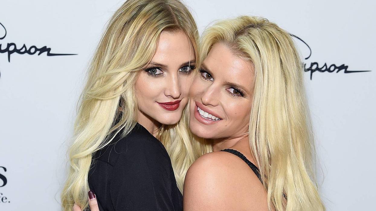 Ashlee Simpson Ross wearing Jessica Simpson Collection and Jessica Simpson wearing Jessica Simpson Collection