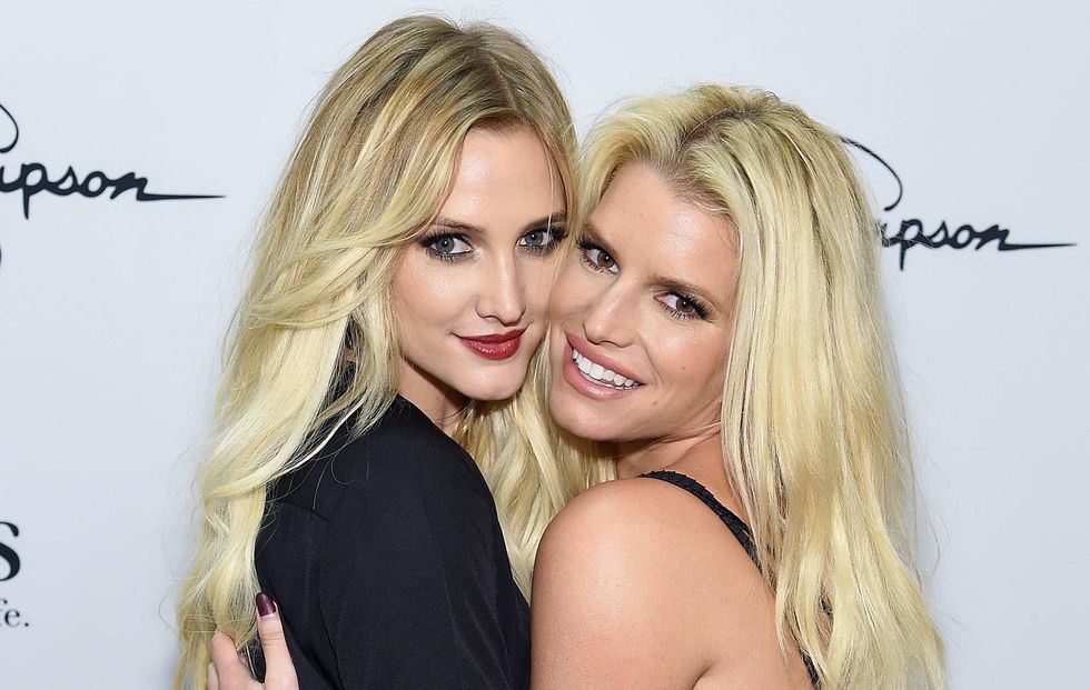 Jessica Simpson and sister Ashlee stun as matching bridesmaids: 'Feathers and rhinestones, oh my!'