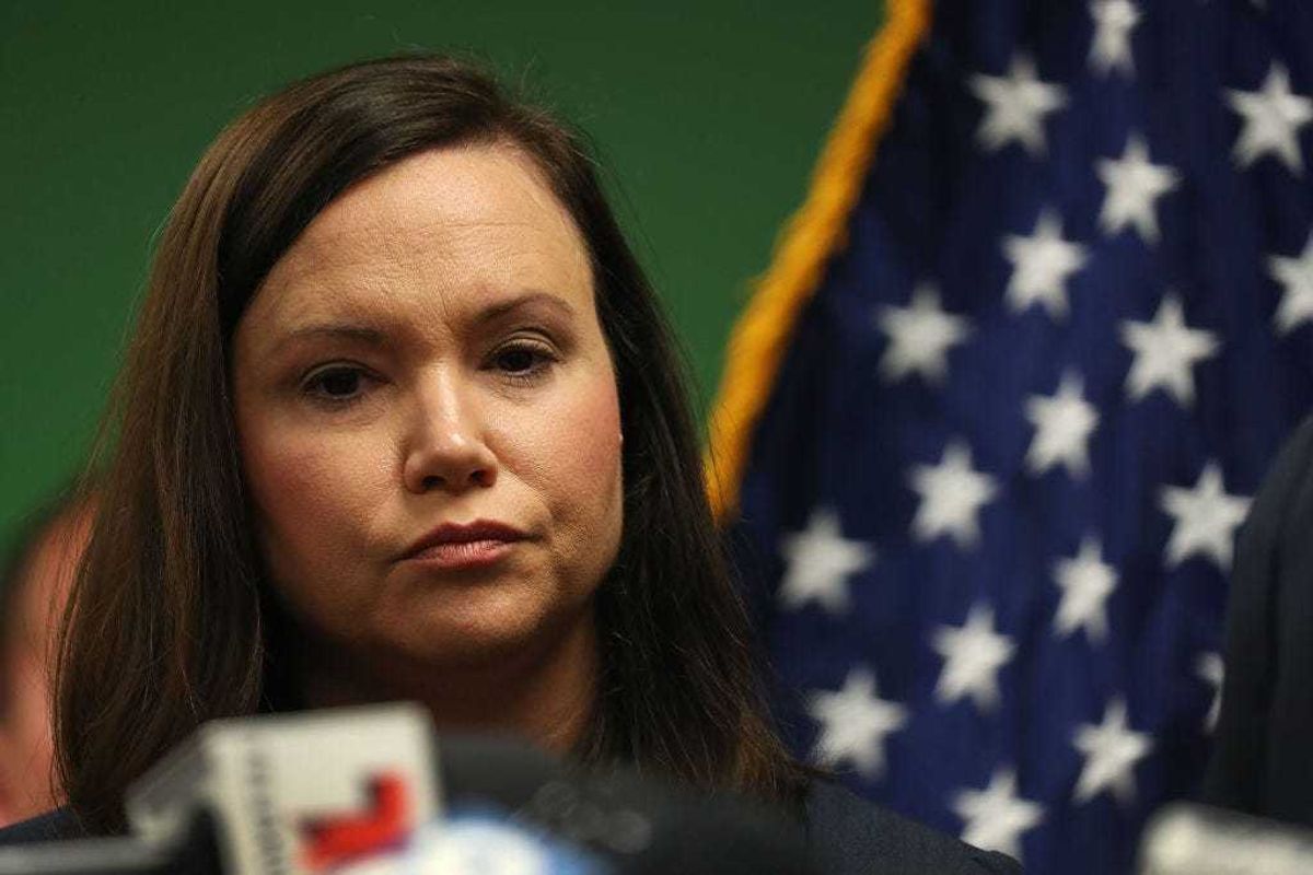 Ashley Moody, Florida's Attorney General, attends a press conference on January 24, 2019 in Sebring, Florida. (Photo by Joe Raedle/Getty Images)