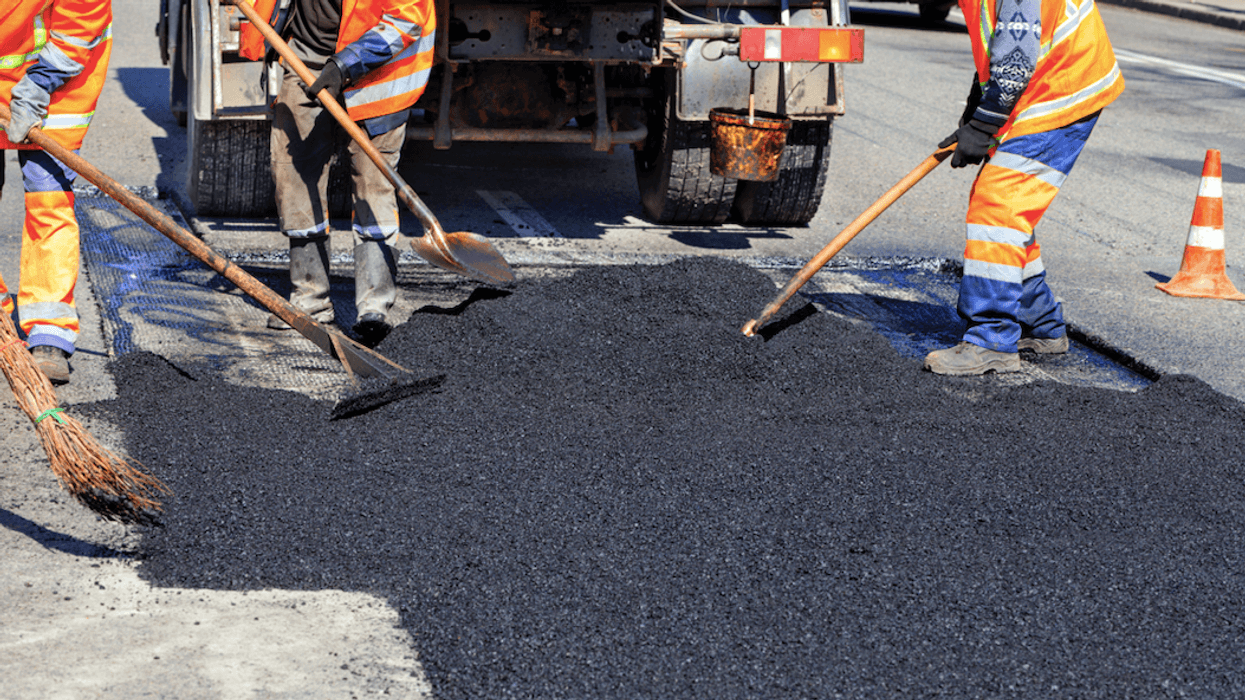 asphalt laid on street