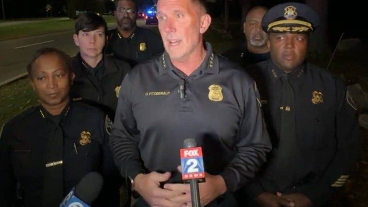 Assistant Detroit Police Chief Charles Fitzgerald at press briefing