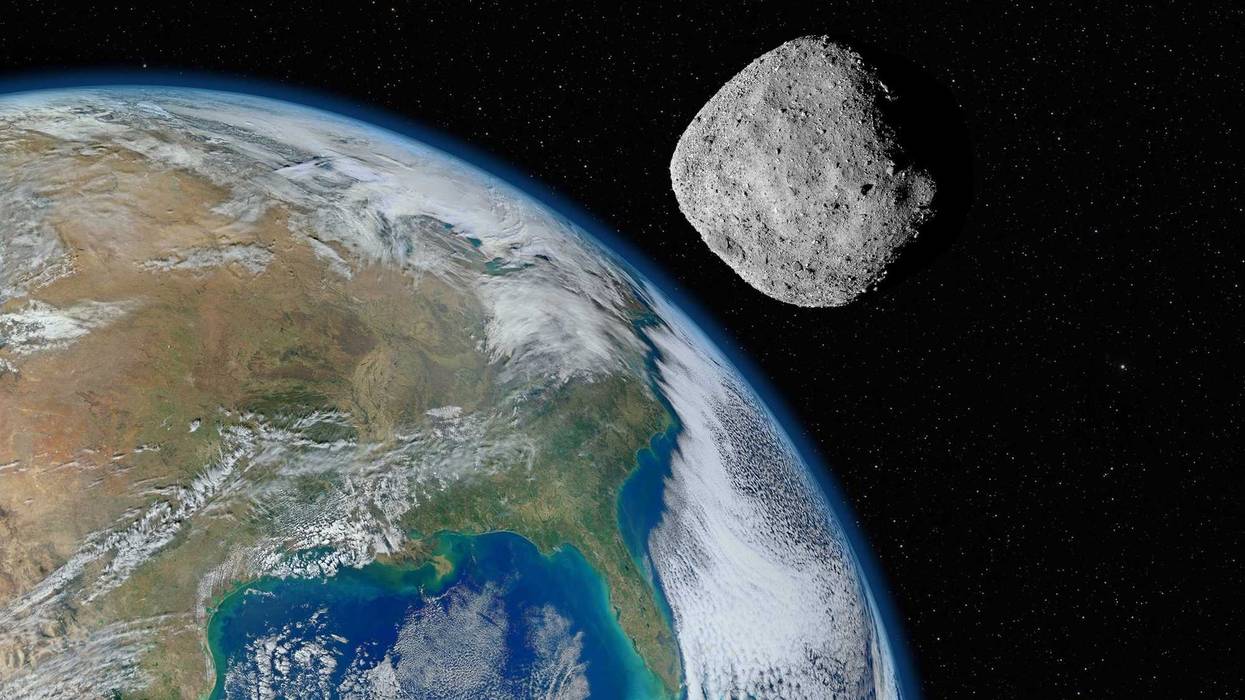 Asteroid colliding with Earth.