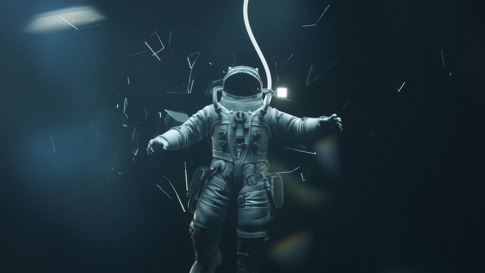 Astronaut falling in space