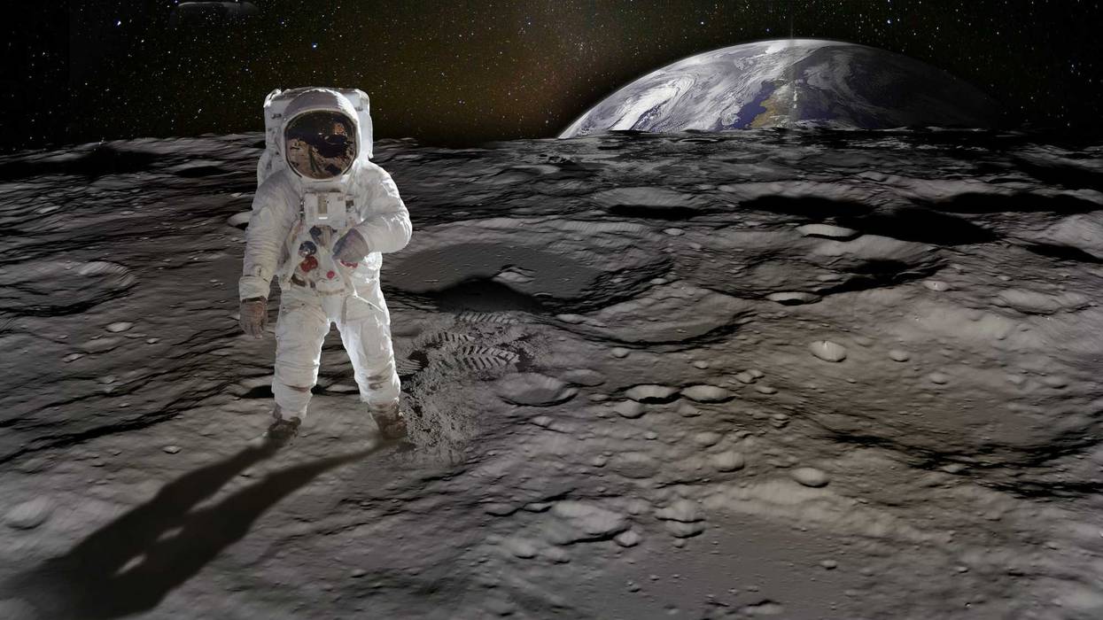 Astronaut on the moon. Elements of this image furnished by NASA. /nasa urls used for this collage: https://images.nasa.gov/details-as11-40-5903.html https://www.nasa.gov/feature/goddard/2019/new-research-sheds-light-on-the-ages-of-lunar-ice-deposits (https://www.nasa.gov/sites/default/files/thumbnails/image/spflyover_v07_still.2320.jpg) https://images.nasa.gov/details-as11-44-6609.html https://images.nasa.gov/details-PIA23131