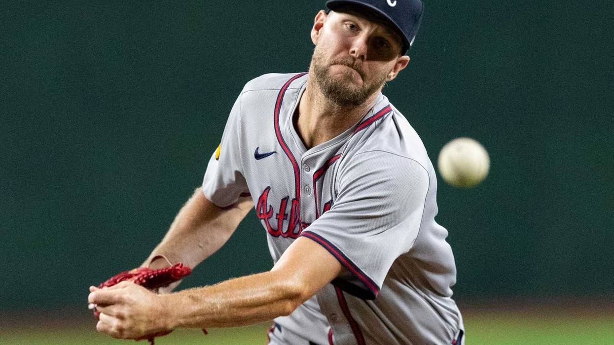 Atlanta Braves pitcher Chris Sale (51) delivers a pitch on July 9, 2024 at Chase Field in Phoenix.