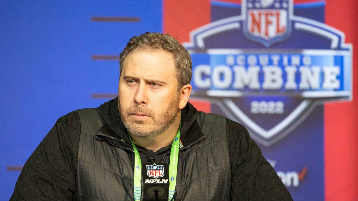 Atlanta Falcons head coach Arthur Smith talks to the media during the 2022 NFL Combine.