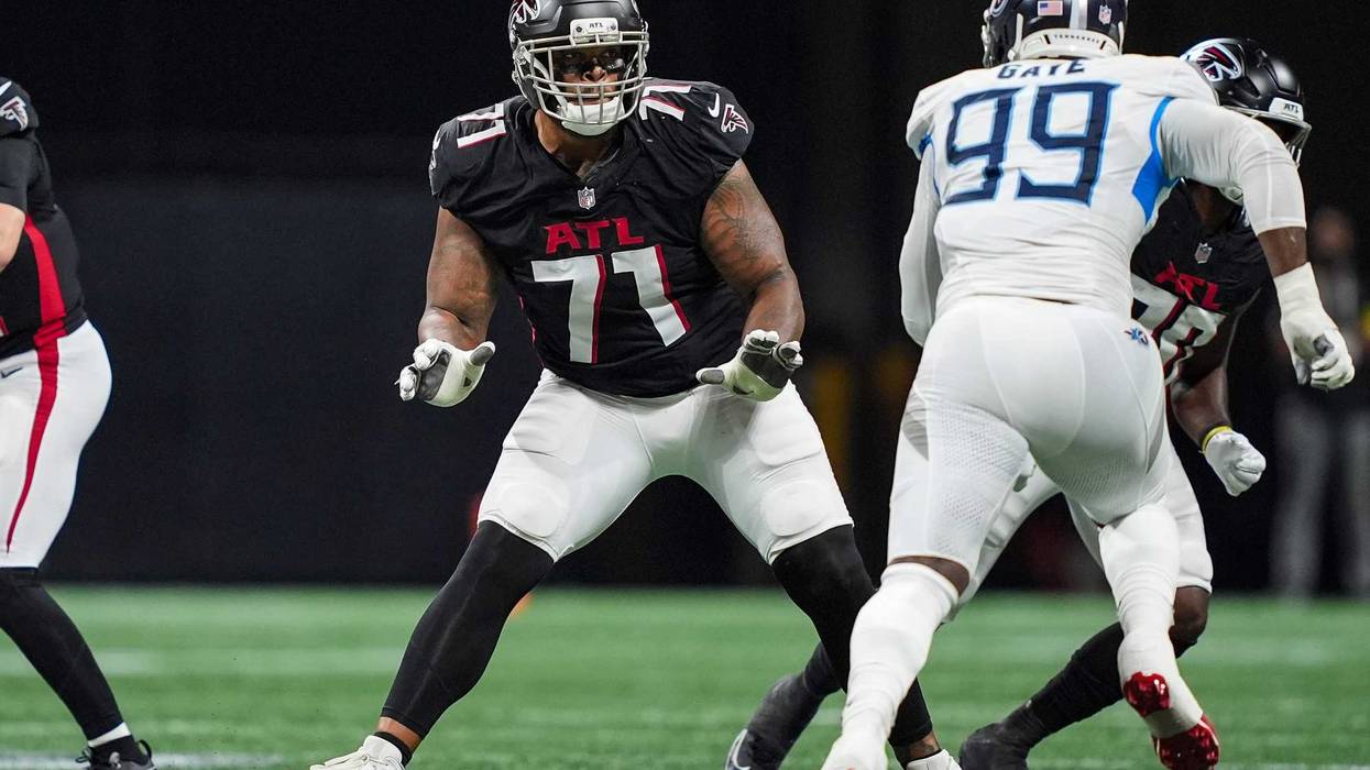 Atlanta Falcons offensive tackle Elijah Wilkinson