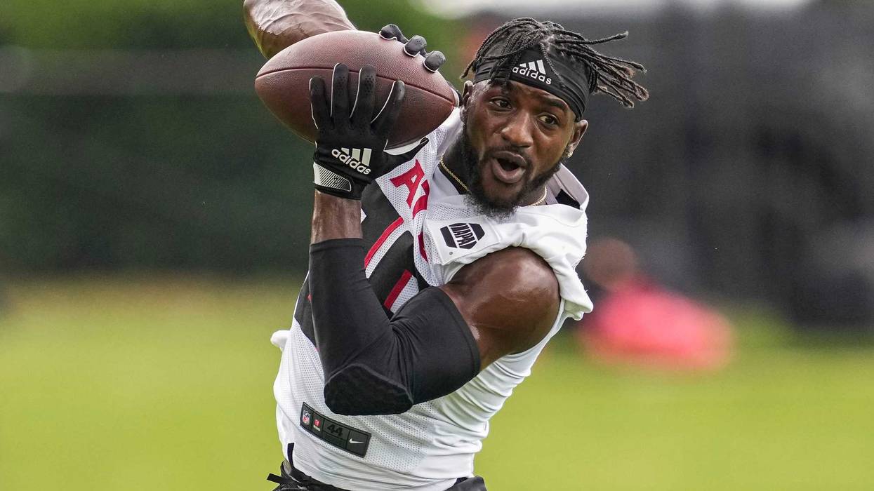 Atlanta Falcons wide receiver Frank Darby (88) catches a pass during Minicamp at the Falcons Training Complex