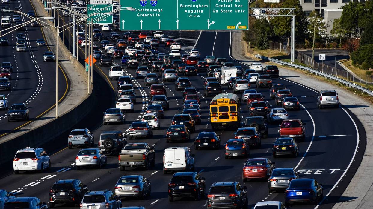 Atlanta Highway With Heavy Traffic