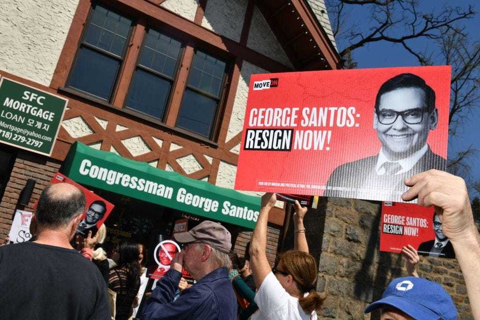 Atmosphere as MoveOn members renounce representative George Santos