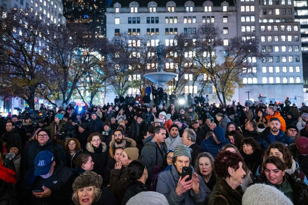 Attendees at the lighting for the world