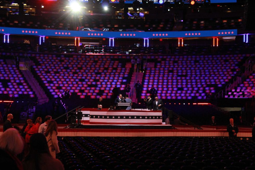 Attendees begin filtering into Madison Square Garden for former President Donald Trump