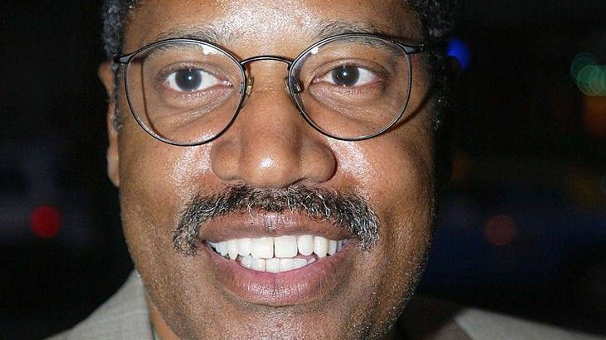 Attorney and radio talk show host based in Southern California Larry Elder arrives for "The Smothers Brothers show" at the Comedy Store on June 4, 2003 in Los Angeles, California.