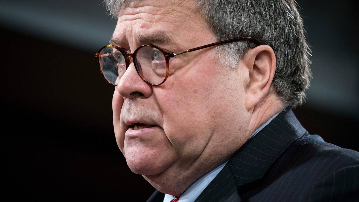 Attorney General William Barr participates in a press conference at the Department of Justice on February 10, 2020 in Washington, D.C.