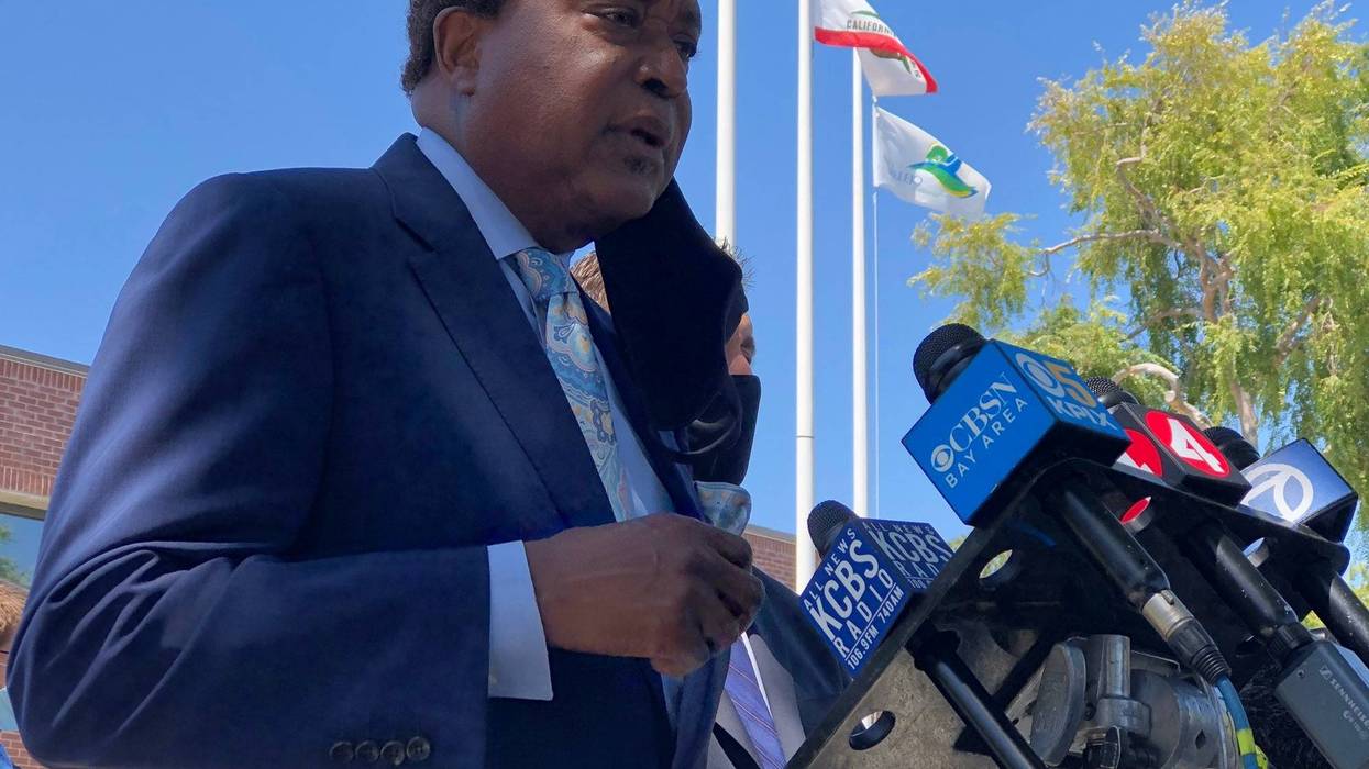 Attorney John Burris describes the police killing of Sean Monterrosa at a press conference announcing a federal lawsuit against the City of Vallejo.