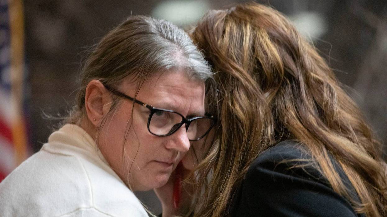 Attorney Shannon Smith speaks to Jennifer Crumbley, found guilty of involuntary manslaughter