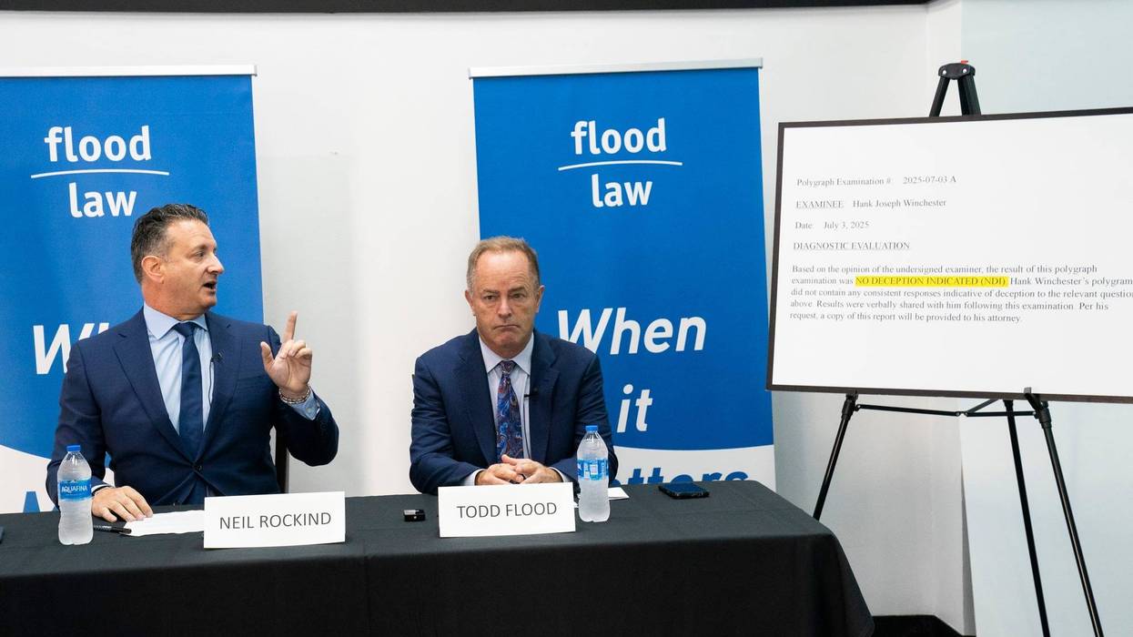 Attorneys Neil Rockind, left, and Todd Flood, representing Hank Winchester