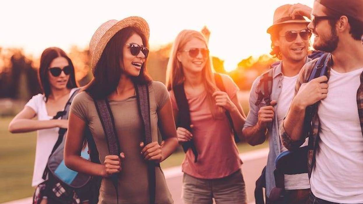 Attractive People, Group, Men, Women, Sunset, Dusk