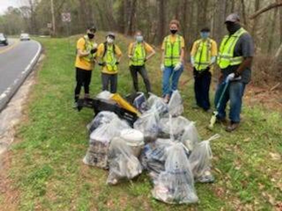 Audacy Atlanta helped remove tires and other trash from areas near the Hooch.