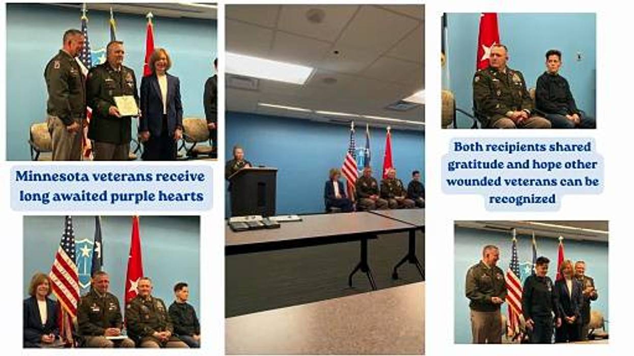 Two Minnesota veterans received long-awaited purple hearts for their combat injuries