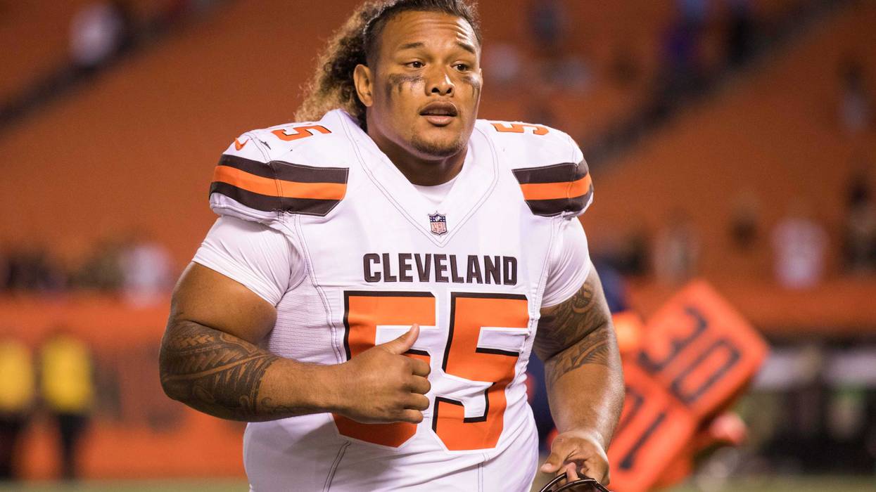 Aug 10, 2017; Cleveland, OH, USA; Cleveland Browns nose tackle Danny Shelton (55) after the game against the New Orleans Saints at FirstEnergy Stadium. Mandatory Credit: Scott R. Galvin-USA TODAY Sports