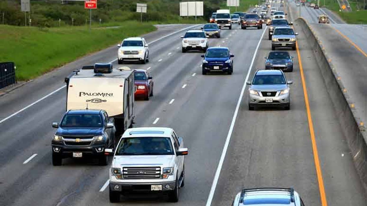 Aug 24, 2017; Corpus Christi, TX, USA; View of traffic on Interstate 37 West as Hurricane Harvey approaches the area.