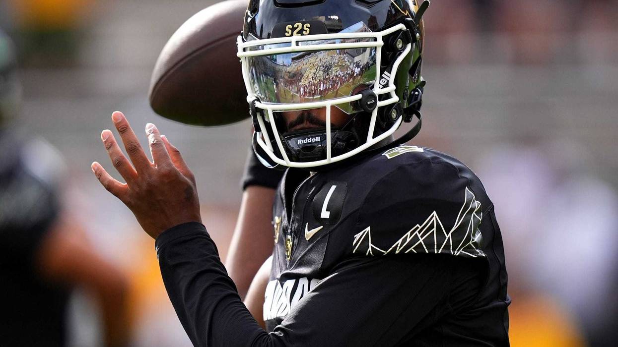Aug 29, 2024; Boulder, Colorado, USA; Colorado Buffaloes quarterback Shedeur Sanders (2) before the game against the North Dakota State Bison at Folsom Field.