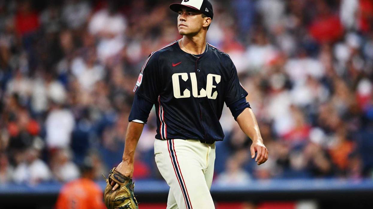 Aug 3, 2024; Cleveland, Ohio, USA; Cleveland Guardians starting pitcher Joey Cantillo (54) walks off the mound after being relieved during the fifth inning against the Baltimore Orioles at Progressive Field.