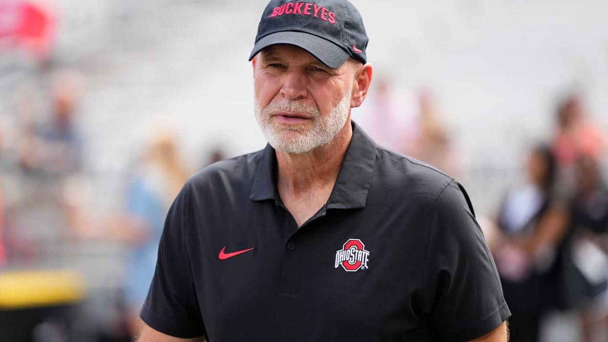 Aug 31, 2024; Columbus, OH, USA; Ohio State Buckeyes defensive coordinator Jim Knowles walks the sideline prior to the NCAA football game against the Akron Zips