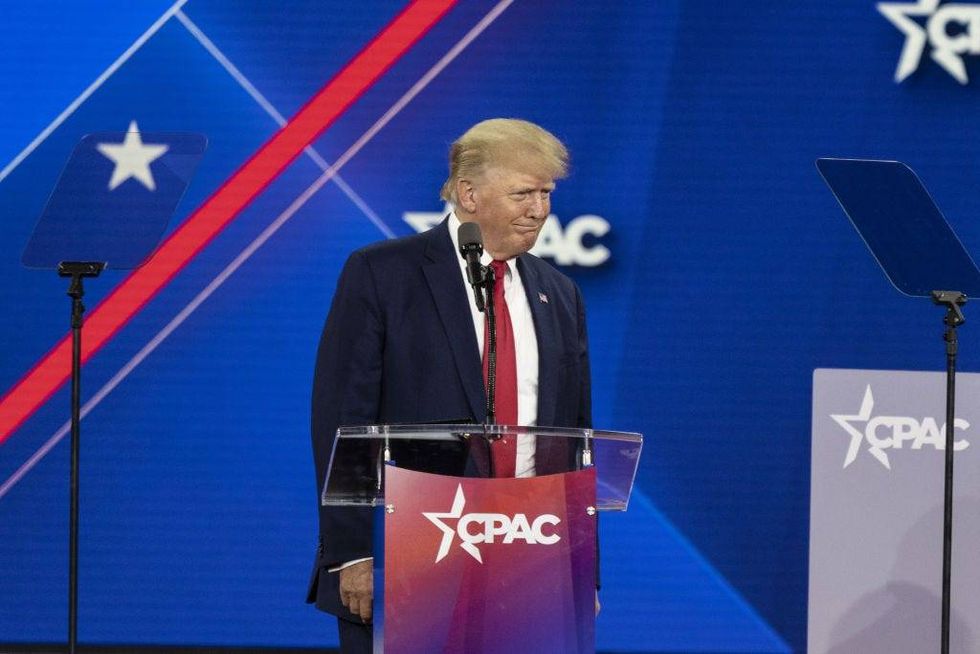 AUGUST 06: 45th President of the USA Donald J. Trump speaks during CPAC Texas 2022 conference at Hilton Anatole in Dallas.