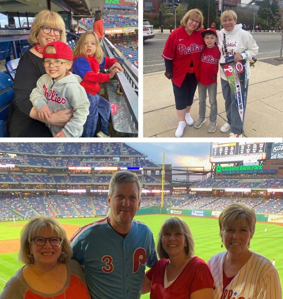 Aunt Floss with family members at Citizens Bank Park