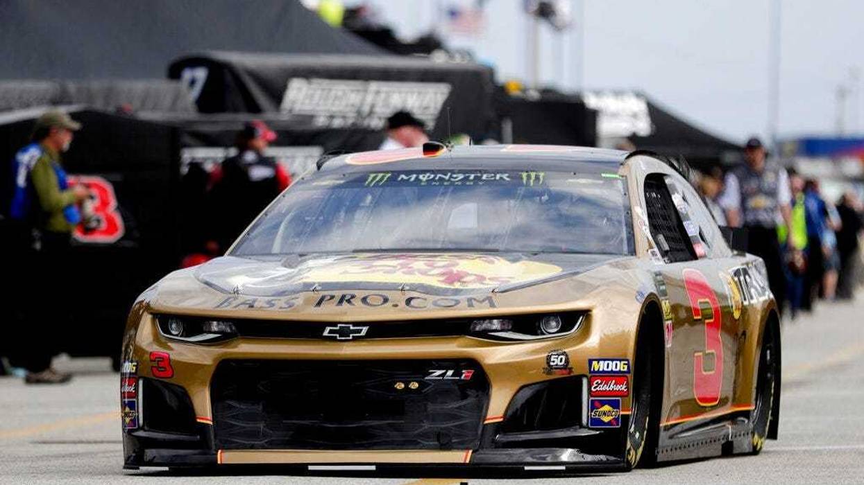 Austin Dillon (3) heads to the track from his garage during NASCAR auto race practice at Daytona International Speedway, Saturday, Feb. 9, 2019, in Daytona Beach, Fla.