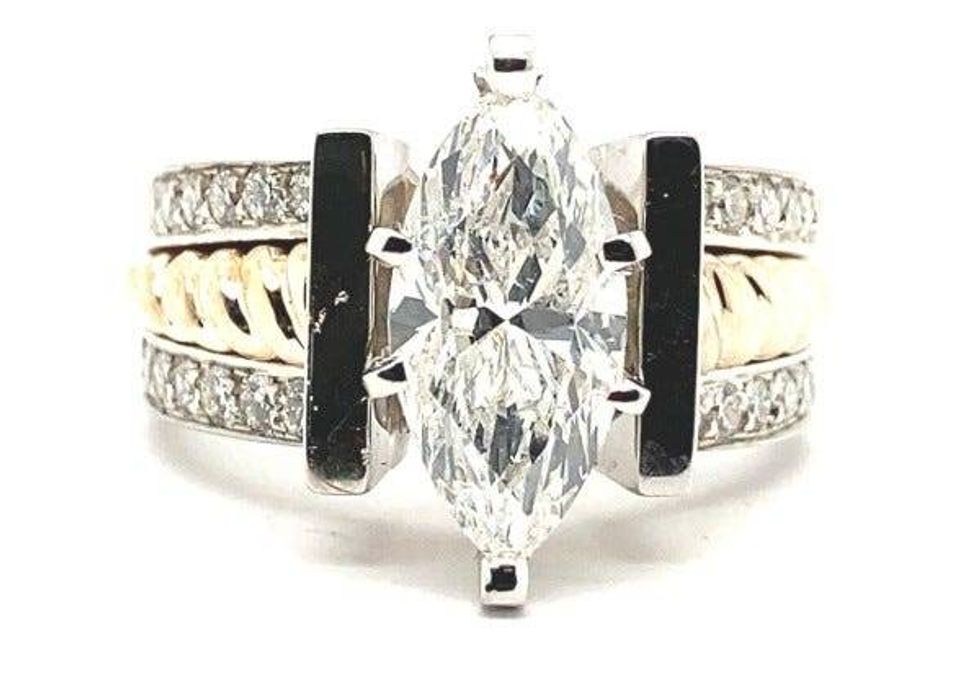 Authorities are searching for a suspect who they say stole two rings from a jewelry store in Monroe on Wednesday afternoon.