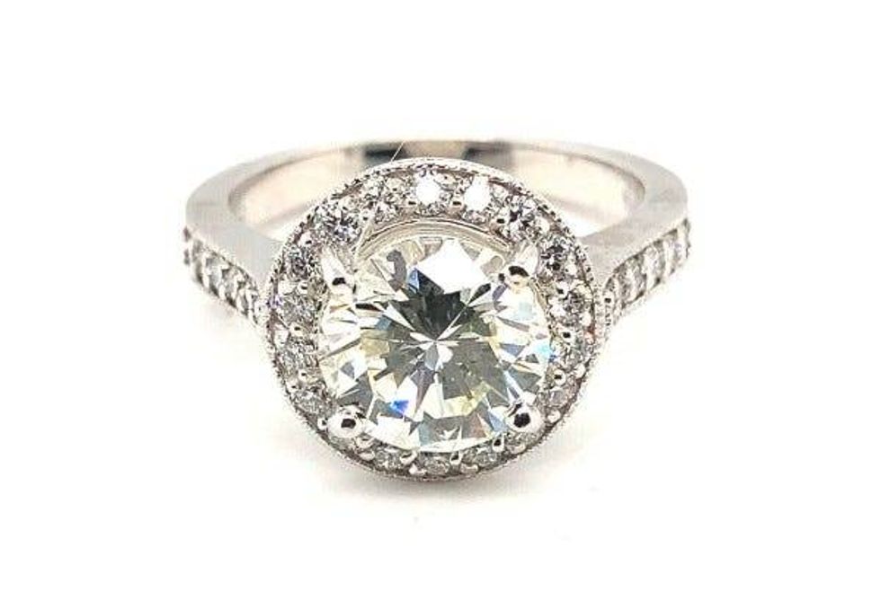 Authorities are searching for a suspect who they say stole two rings from a jewelry store in Monroe on Wednesday afternoon.