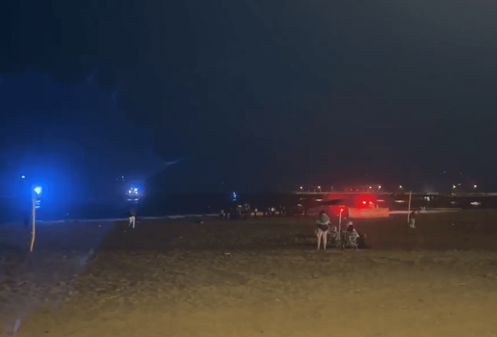 Authorities respond at Coney Island after two teenage girls went missing while swimming after 8 p.m. on Friday.