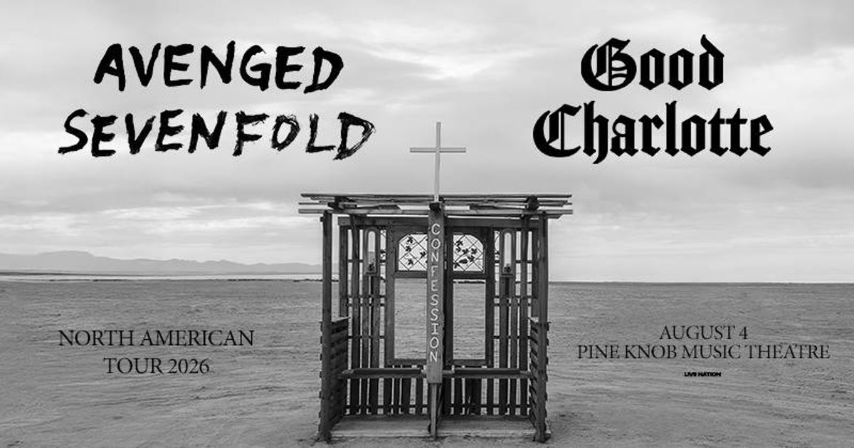 Avenged Sevenfold & Good Charlotte 2026 North American Tour poster with confessional booth.