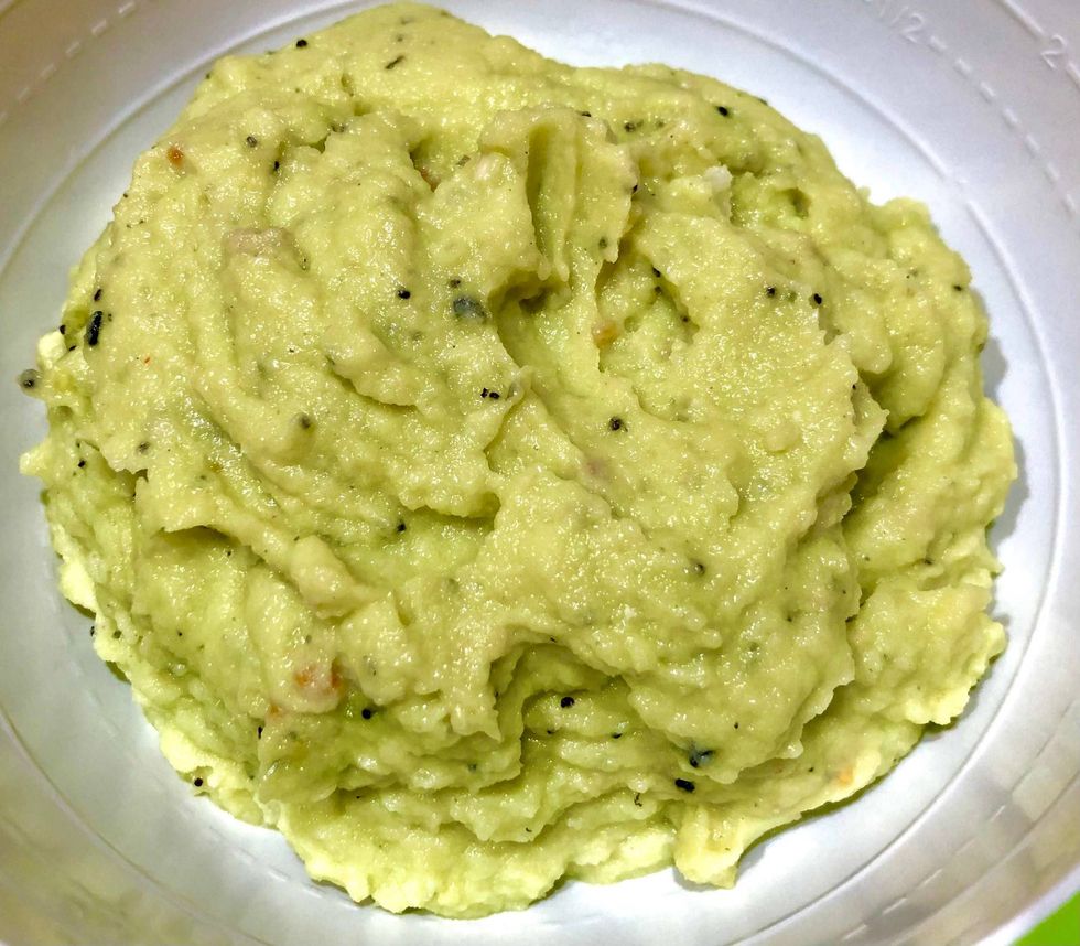 Avocado Cauliflower Puree with Seared Cod