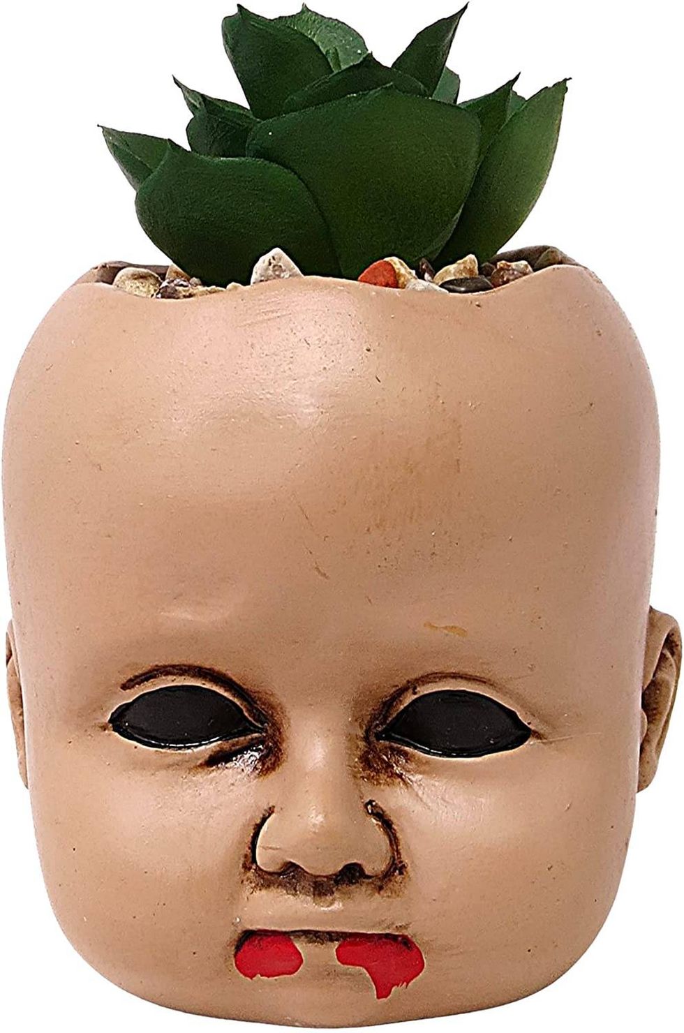 Baby Creepy Doll Head Planter