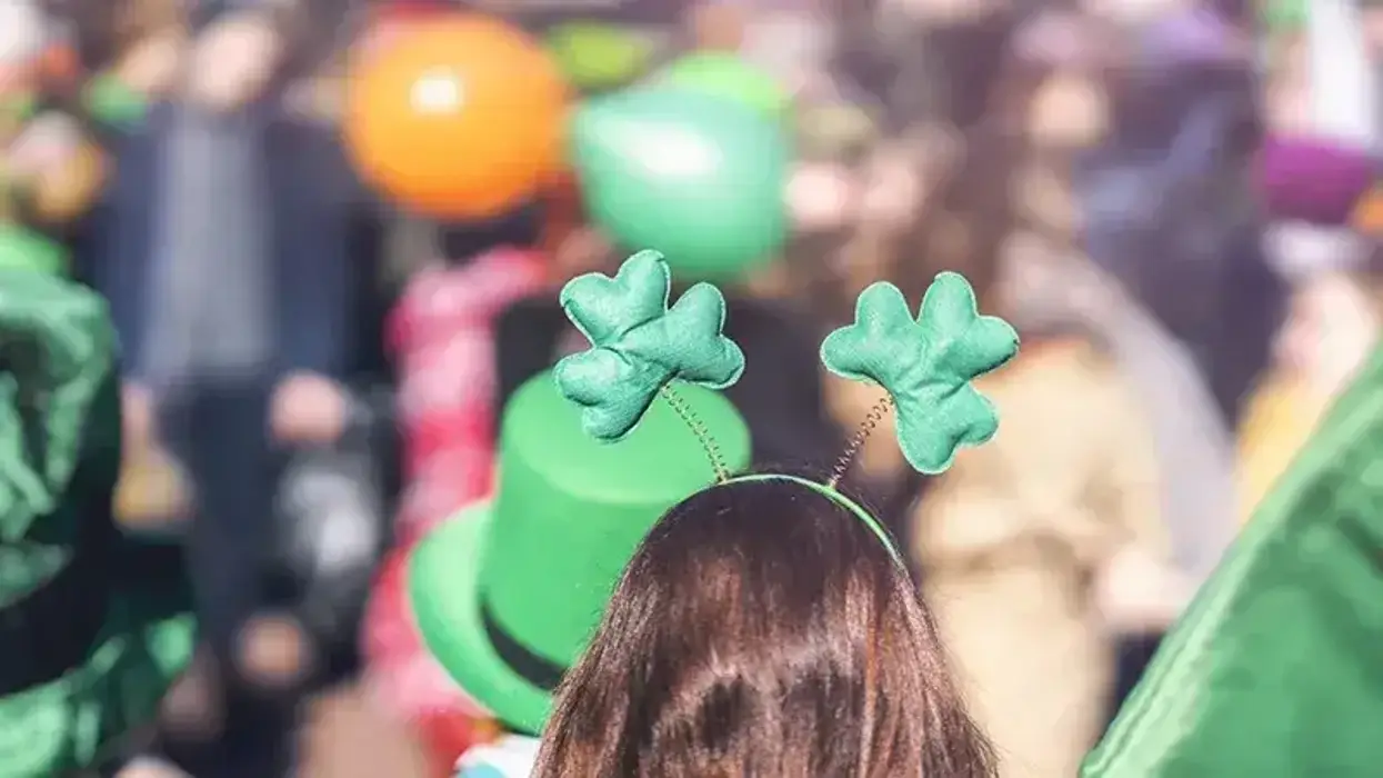 back of crowd at St Patrick's celebration