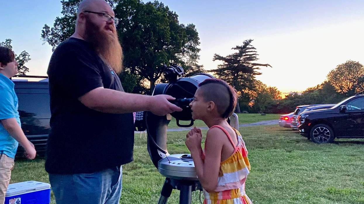"Backyard astronomer" Buddy Muhler leads stargazing tours for the Fairmount Park Conservancy.