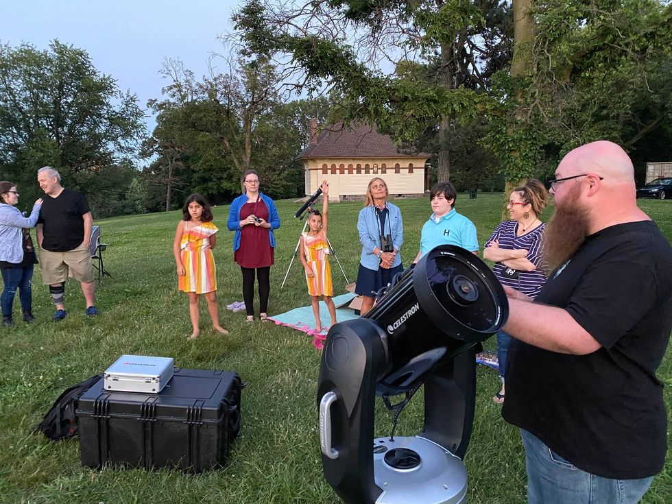 "Backyard astronomer" Buddy Muhler leads stargazing tours for the Fairmount Park Conservancy.