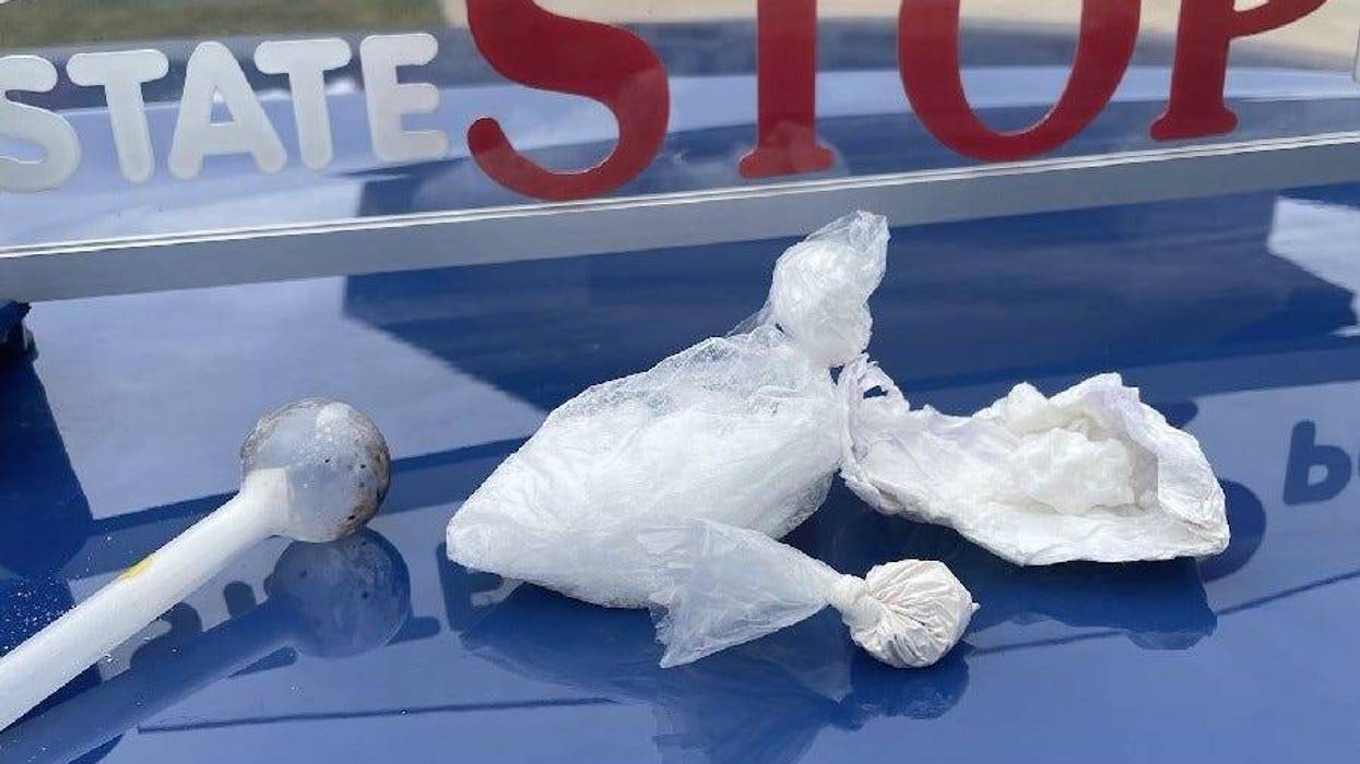 Bags of meth on Michigan State Police car after driver leads police dealer