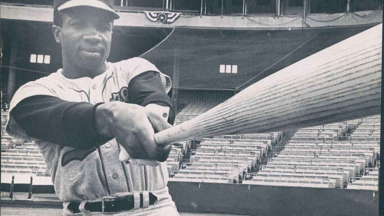 Baltimore Orioles player Frank Robinson takes a swing in this 1966 photo. (Photo by William LaForce/Baltimore Sun/TNS/Sipa USA)