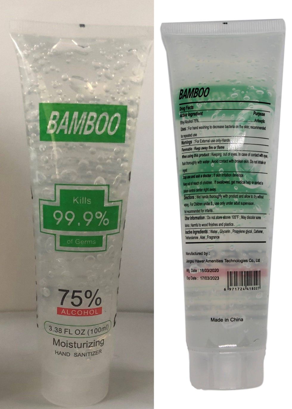 Bamboo brand hand sanitizer