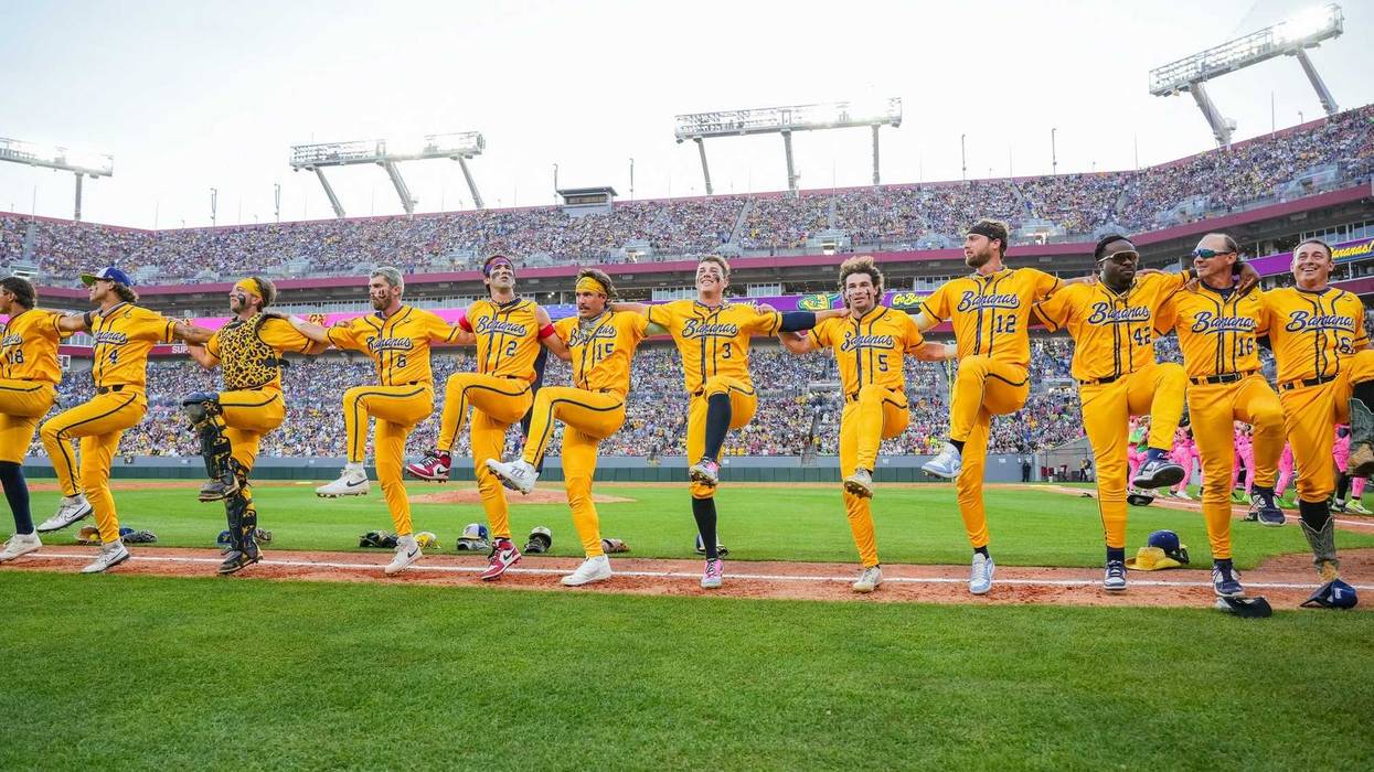 Bananas players kick line mid game