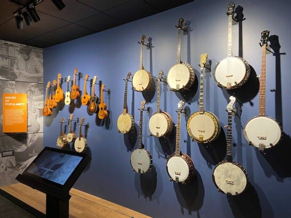 Banjos on display at NAMM