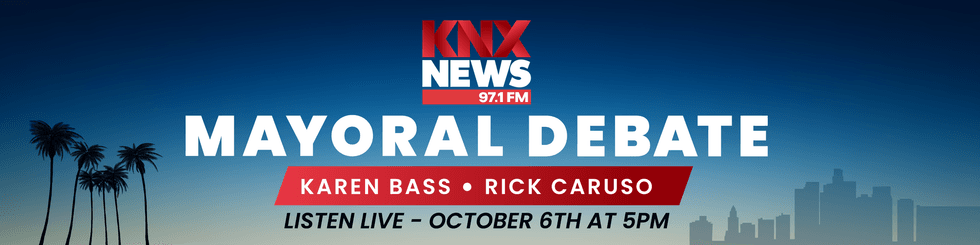 Banner for KNX Mayoral Debate.