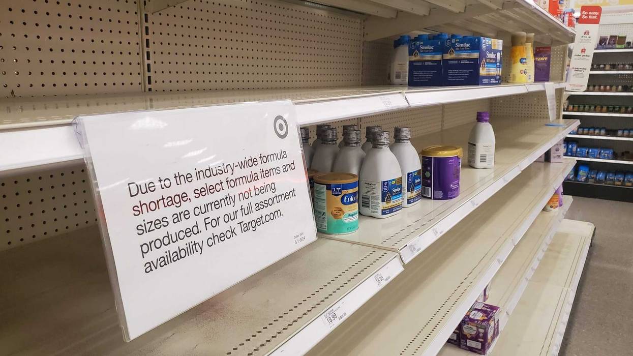 bare shelves in the baby formula aisle