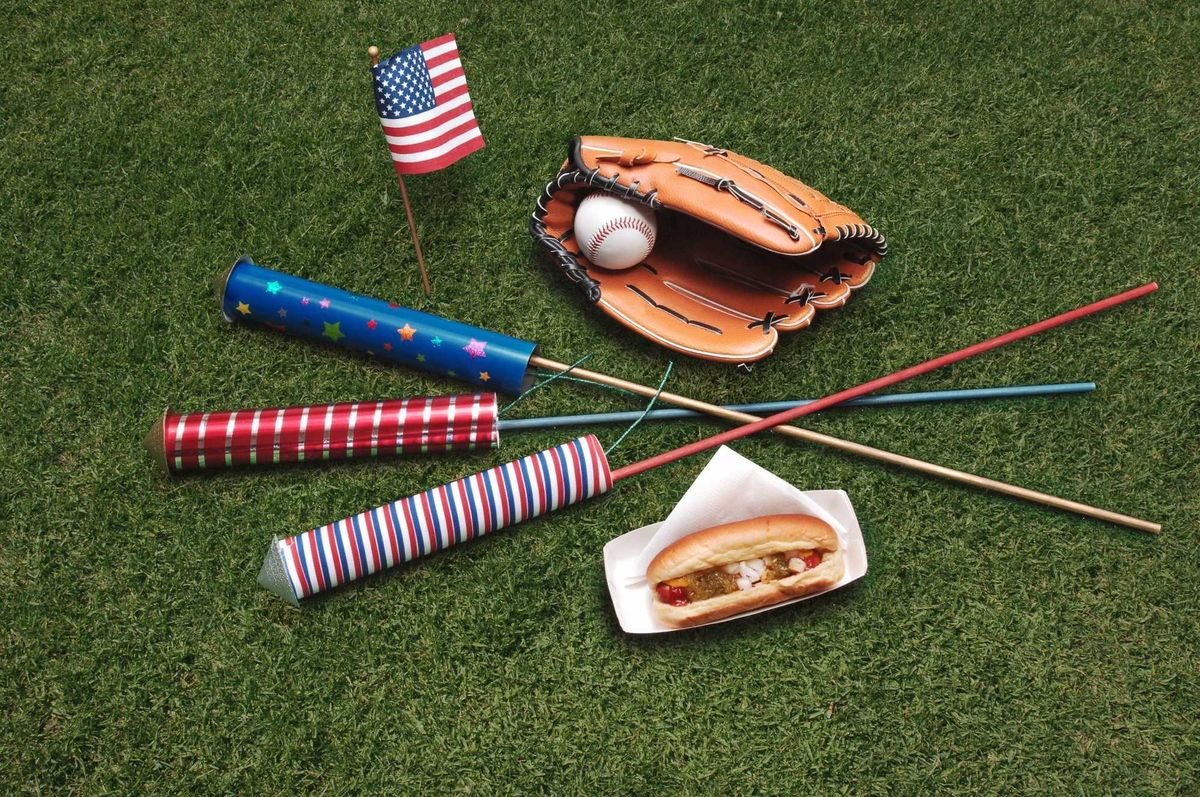 Baseball and fireworks